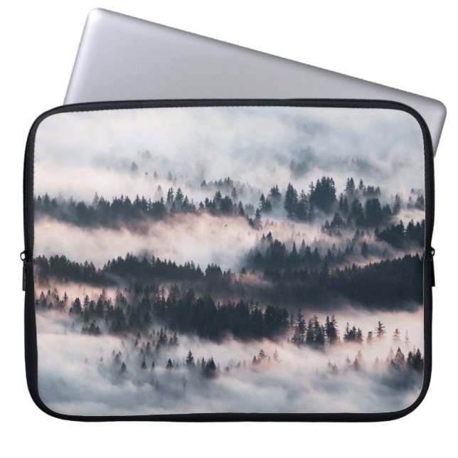PINE TREES COVERED WITH SNOW LAPTOP SLEEVE (Front)