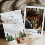 Pine trees elegant minimalist qr code wedding invitation<br><div class="desc">Pine trees elegant minimalist qr code photo wedding Invitation
Matching items available.</div>