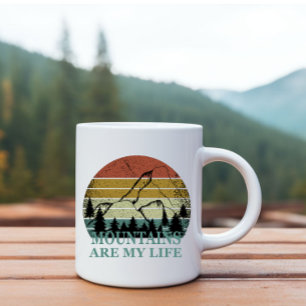 Pine trees forest landscape scene coffee mug
