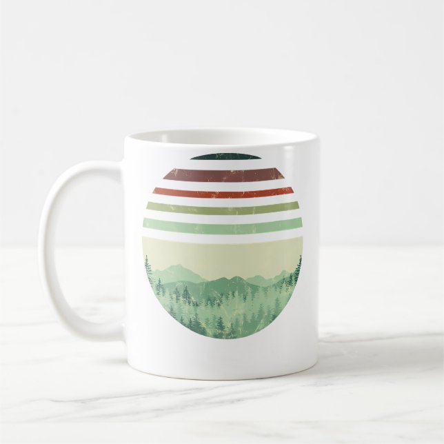 Pine Trees Forest Nature Outdoors Camping Coffee Mug (Left)