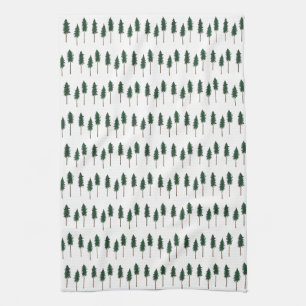 Pine Trees Forest Pattern Simple Kitchen Towel