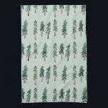 Pine Trees Forest Pattern Watercolor Green Kitchen Towel<br><div class="desc">Decorate your kitchen with this cool art towel. Makes a great housewarming,  birthday or wedding gift! 
You can customize it and add text too.
Check my shop for lots more colours and patterns!</div>