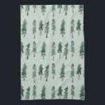Pine Trees Forest Pattern Watercolor Green Kitchen Towel<br><div class="desc">Decorate your kitchen with this cool art towel. Makes a great housewarming,  birthday or wedding gift! 
You can customize it and add text too.
Check my shop for lots more colours and patterns!</div>