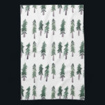 Pine Trees Forest Pattern Watercolor Kitchen Towel<br><div class="desc">Decorate your kitchen with this cool art towel. Makes a great housewarming,  birthday or wedding gift! 
You can customize it and add text too.
Check my shop for lots more colours and patterns!</div>