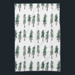 Pine Trees Forest Pattern Watercolor Kitchen Towel<br><div class="desc">Decorate your kitchen with this cool art towel. Makes a great housewarming,  birthday or wedding gift! 
You can customize it and add text too.
Check my shop for lots more colours and patterns!</div>