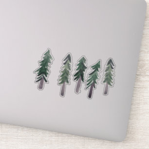Pine Trees Forest Watercolor
