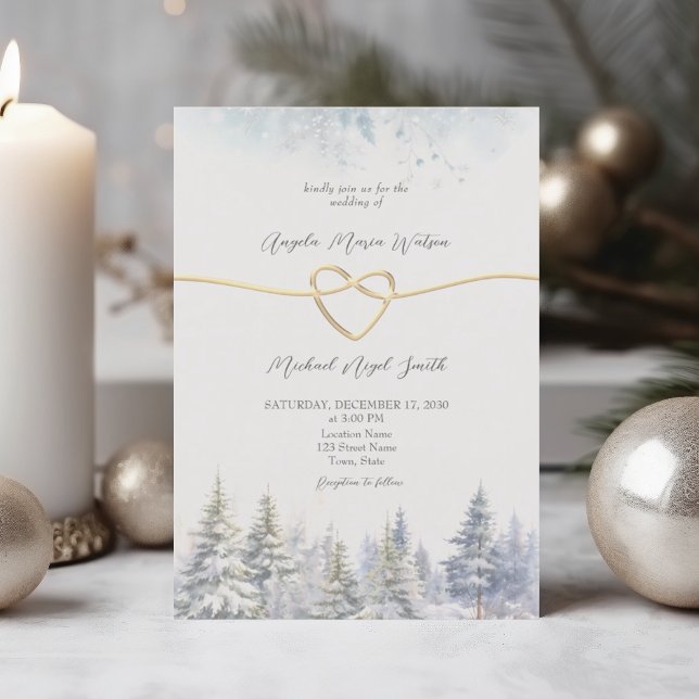 Pine Trees Hiver Mariage Invitation (Créateur téléchargé)