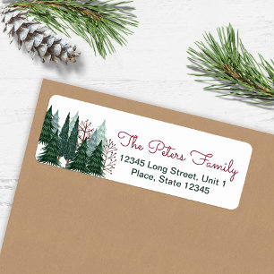 Pine Trees   Holiday Christmas   Address Labels
