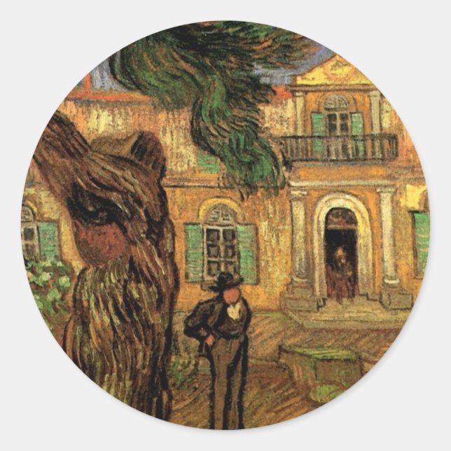 Pine Trees in Saint-Paul by Vincent van Gogh Classic Round Sticker (Front)