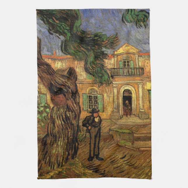 Pine Trees in Saint-Paul by Vincent van Gogh Kitchen Towel (Vertical)