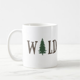 Pine trees in the wild forest coffee mug