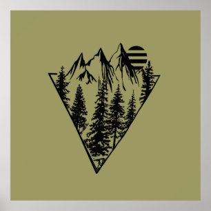 Pine trees Into the forest  Poster