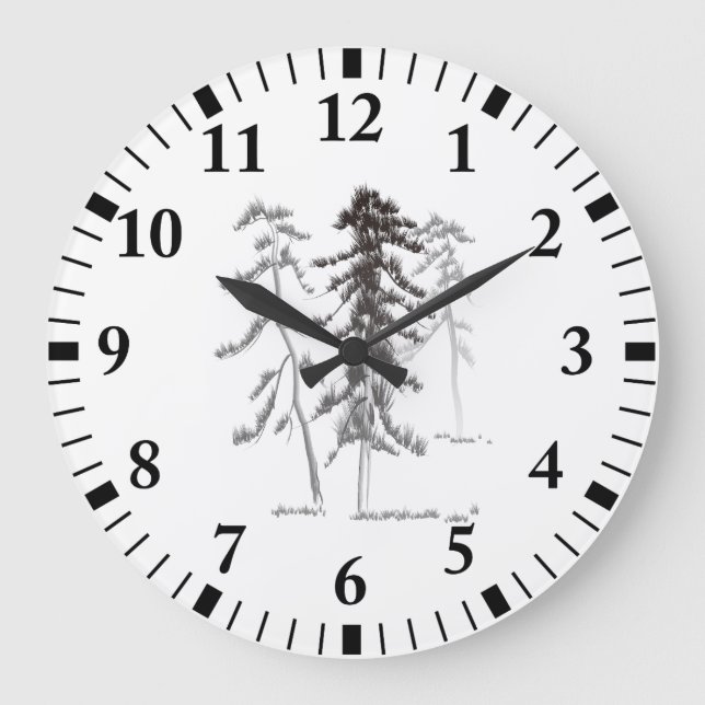 Pine trees large clock (Front)