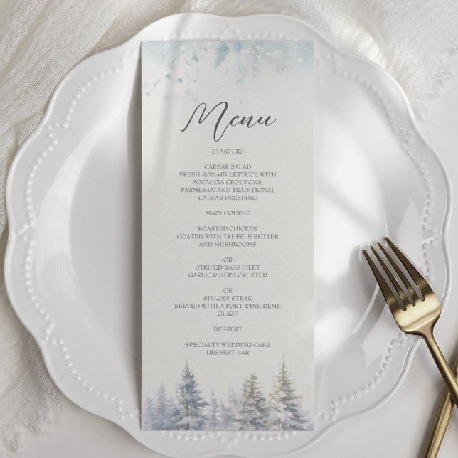Pine Trees Menu Mariage d'hiver (Créateur téléchargé)