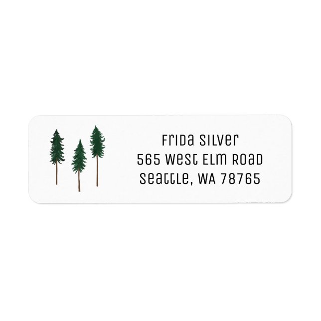 Pine Trees Minimalist CUSTOM Holiday Address (Front)