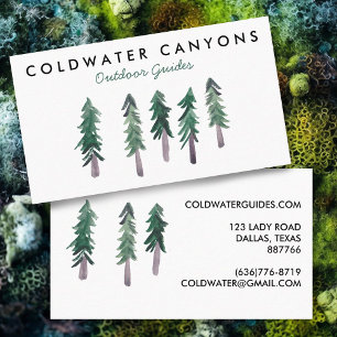 Pine Trees Outdoorsy Camp Hike Adventure Business Card