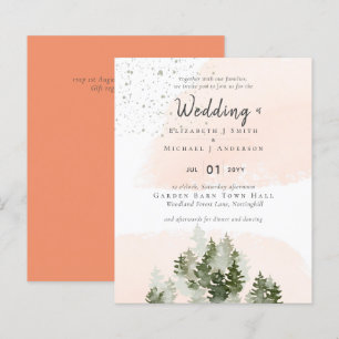 Pine Trees Peach Mountain Wedding