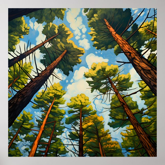 pine trees poster art nature forest natural (Front)