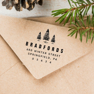 Pine Trees Return Address Self-inking Stamp