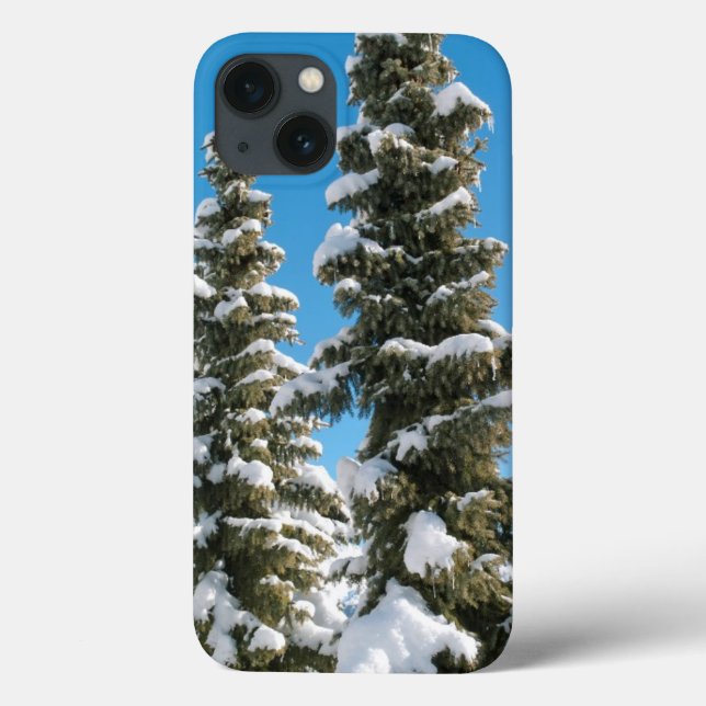 Pine trees under the Snow Case-Mate iPhone Case (Back)