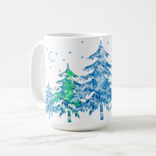 Pine Trees Winter Forest Christmas Coffee Mug