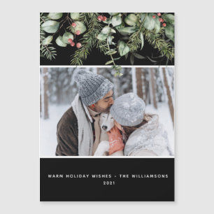 Pine verte d'hiver Budget photo Carte de Noël