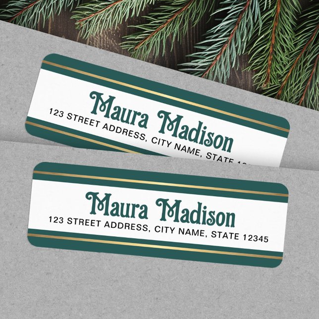 Pine verte Noël retour (Pine green Christmas holiday return address Label)