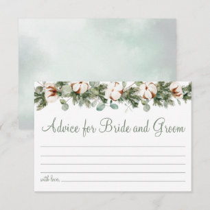 Pine Winter Bridal Shower Advice for Couple Card