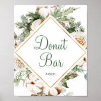 Pine Winter Donut Bar Bridal Shower Sign