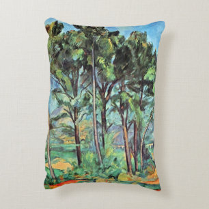 Pine with Viaduct by Paul Cezanne, Vintage Art Accent Pillow
