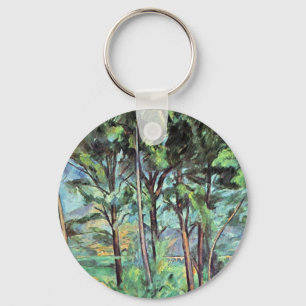Pine with Viaduct by Paul Cezanne, Vintage Art Keychain