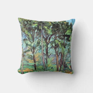 Pine with Viaduct by Paul Cezanne, Vintage Art Throw Pillow