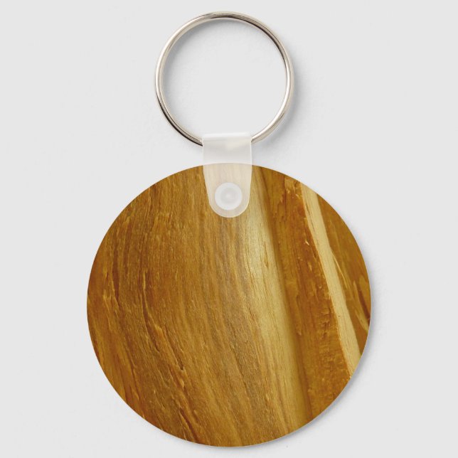 Pine Wood II Faux Wooden Texture Keychain (Front)