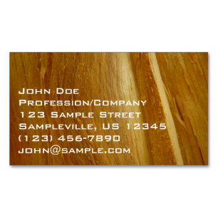 Pine Wood II Faux Wooden Texture Magnetic Business Card