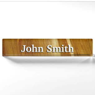 Pine Wood II Faux Wooden Texture Nameplate