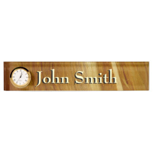Pine Wood II Faux Wooden Texture Nameplate