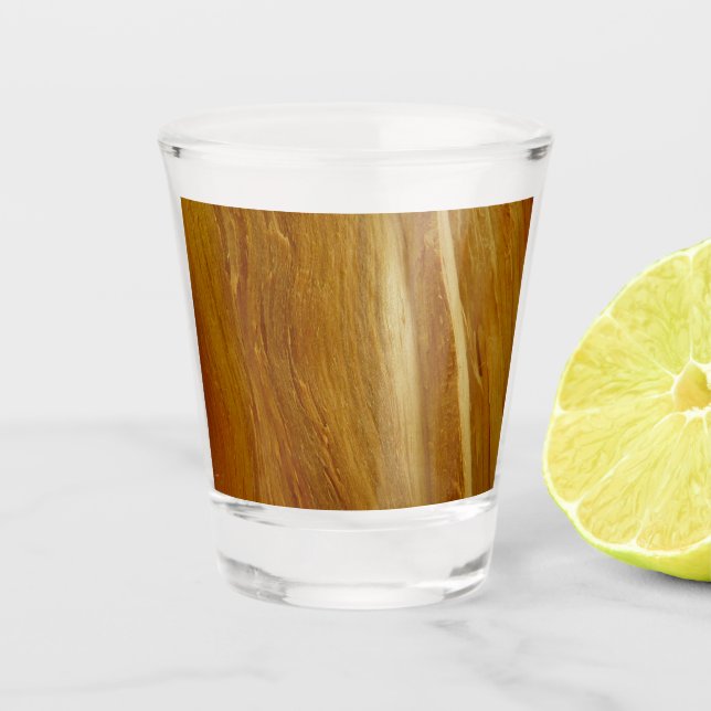 Pine Wood II Faux Wooden Texture Shot Glass (Front)