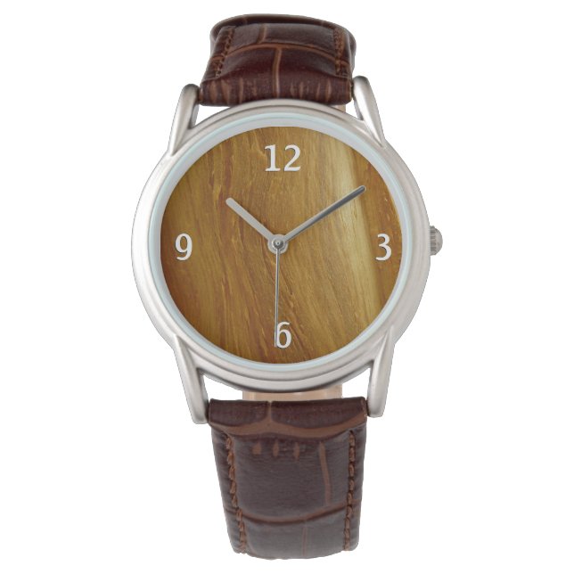 Pine Wood II Faux Wooden Texture Watch (Front)
