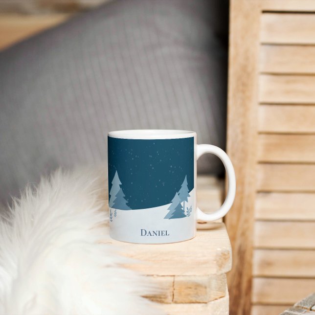 Pine Woods | Winter | Custom Name  Coffee Mug (Creator Uploaded)