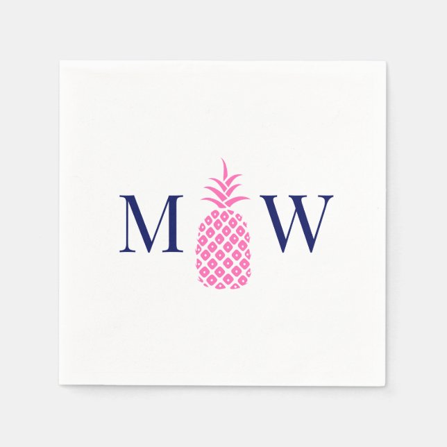 Pineapple #11 Couple 2 Initial Monogram DIY Colour Napkin (Front)