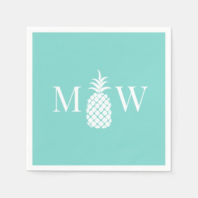 Pineapple #11 Couple 2 Initial Monogram DIY Colour Napkin (Front)