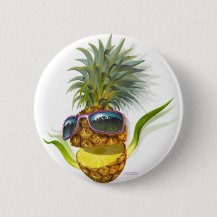 pineapple 2 inch round button