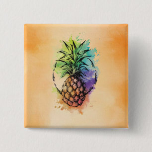 Pineapple 2 Inch Square Button