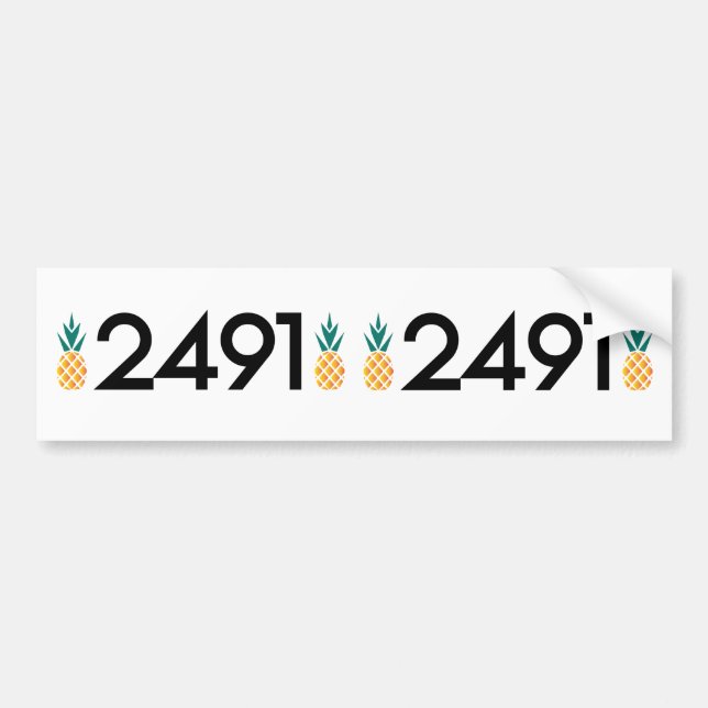 Pineapple address bumper sticker (Front)
