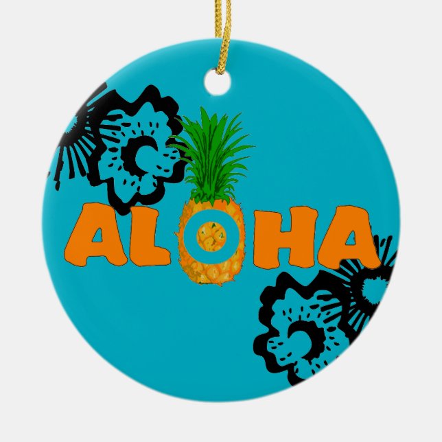 Pineapple Aloha - Beach Themed Christmas Ornaments (Front)