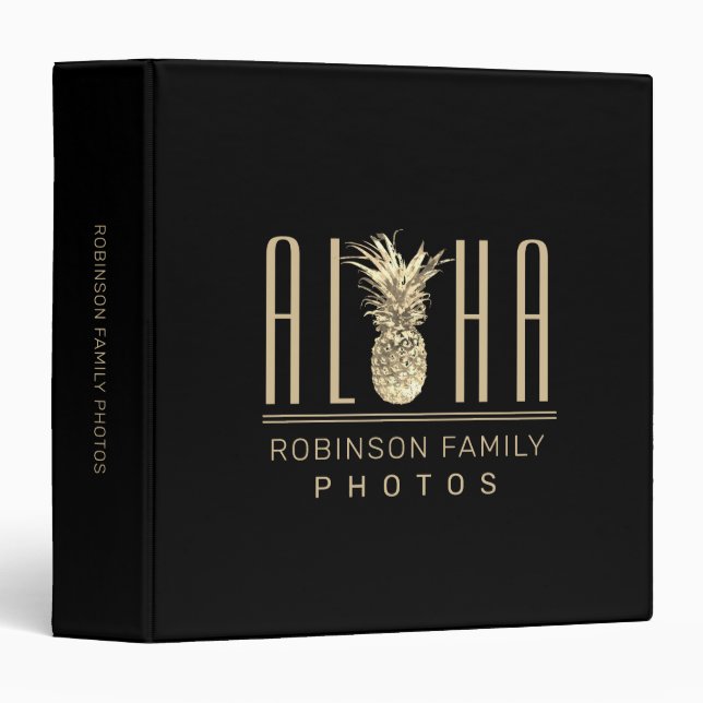 Pineapple Aloha Family Monogram Photo Binder (Front/Spine)
