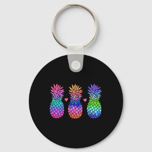 Pineapple Aloha Hawaii Tropical Fruit Summer Vacat Keychain