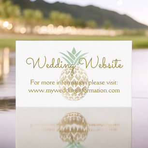 Pineapple Aloha Wedding Website Card Insert