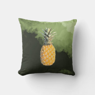 pineapple and bananas throw pillow