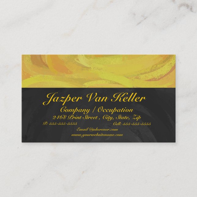 Pineapple and Black Monogram Business Card (Front)